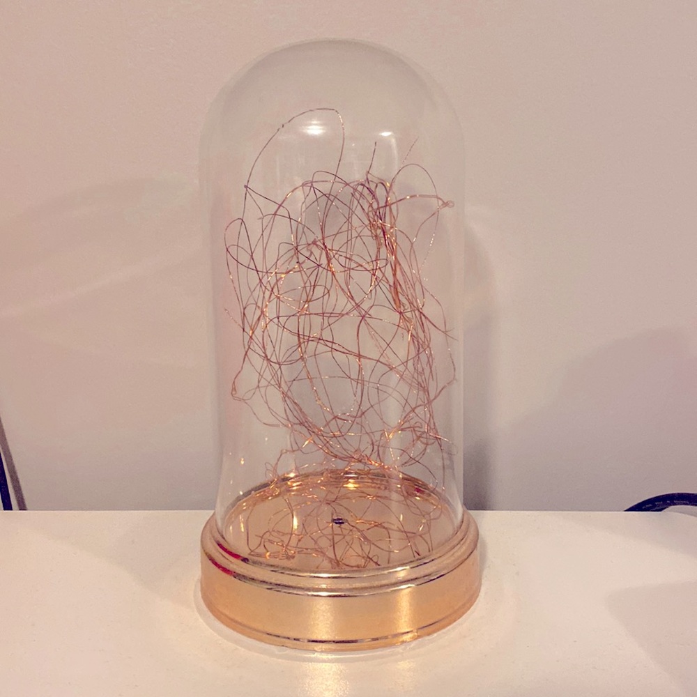Rose gold fairy light desk lamp